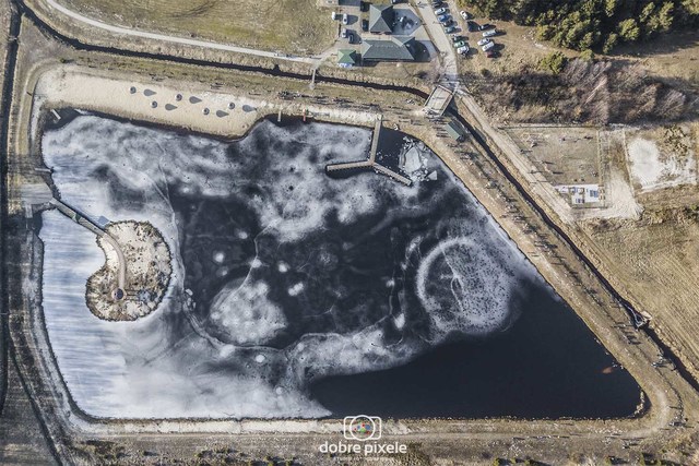 zalew Jarocin z lotu ptaka